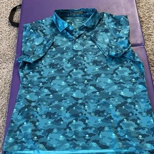 G/FORE Teal Camouflage Polo